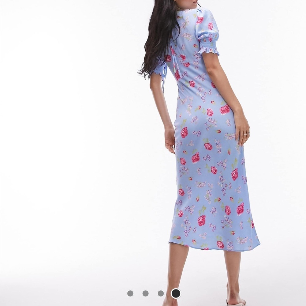 Topshop blue and pink Midi Dress size 2 - Picture 2 of 9